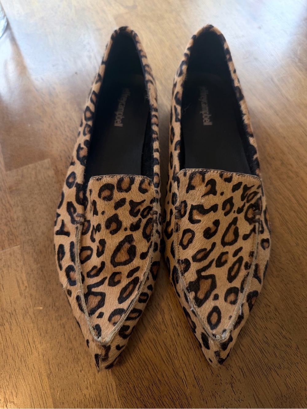 Jeffrey Campbell Leopard-Print Pointed Toe Flats in Tan and Black